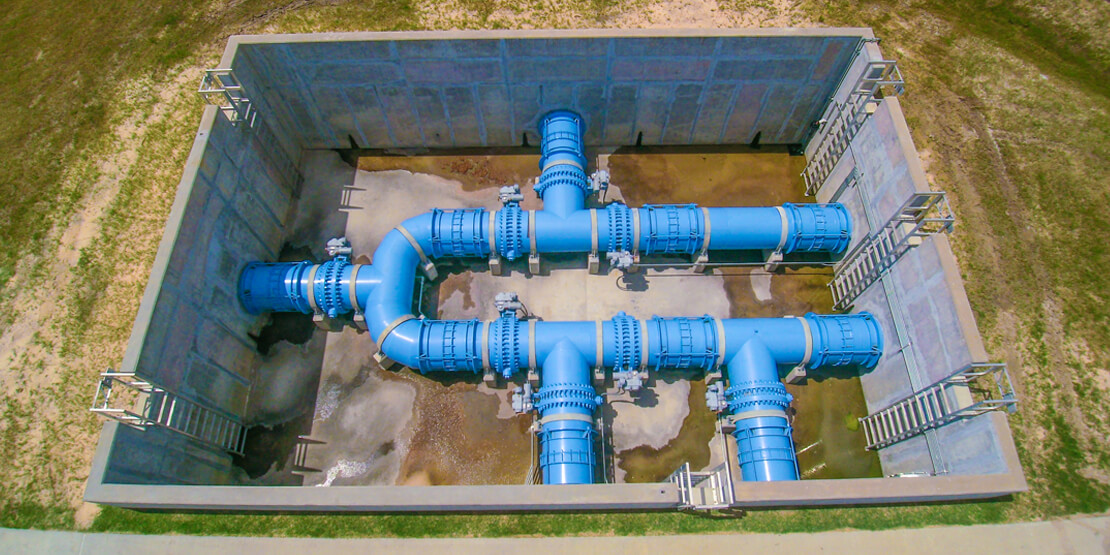 Ground water piping at the North Fort Bend Water Authority