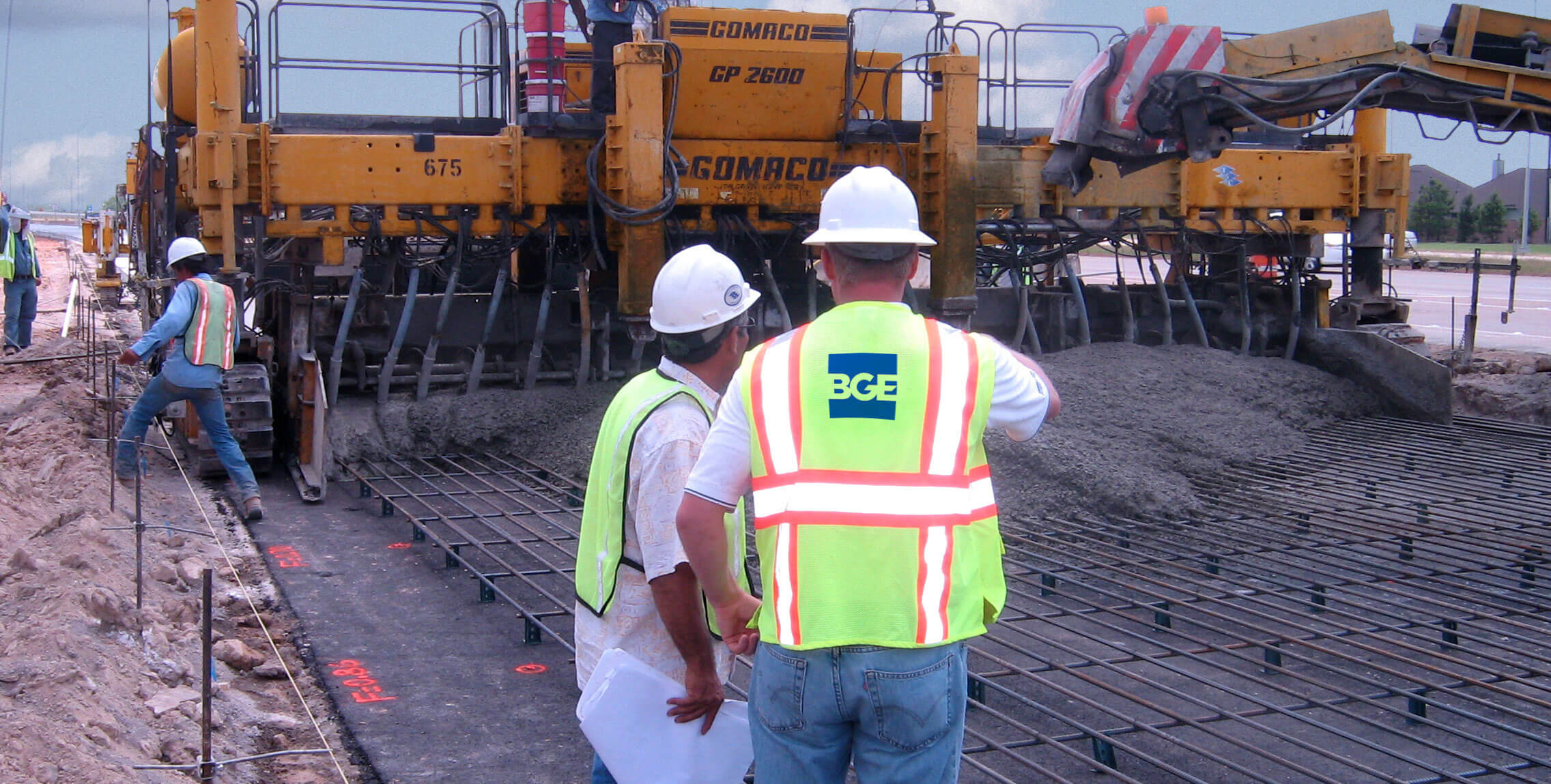 A BGE team at the construction site of a Texas highway