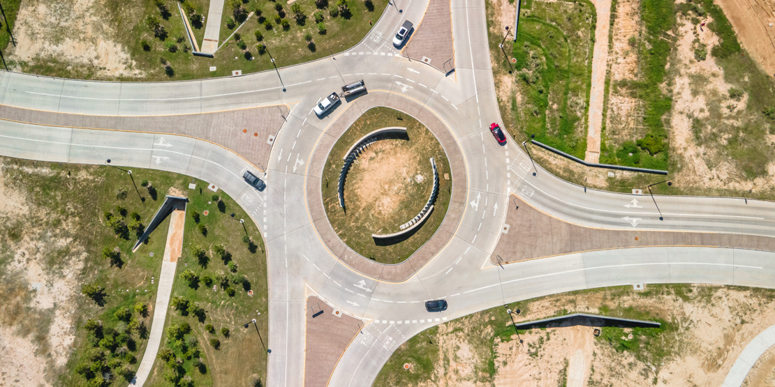 An aerial view of the Texas Heritage Parkway