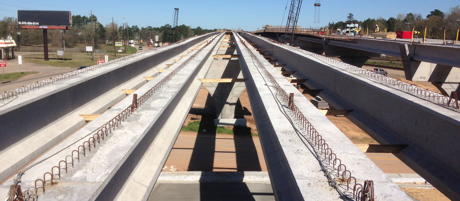 The main concrete supports of SH 249 Extension