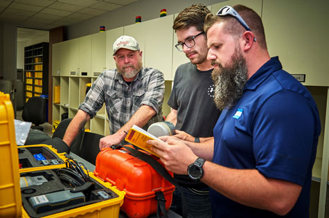 The BGE team performing an equipment check